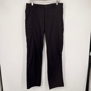 UB Tech Classic Fit Mens Black Travel Hiking Cargo Pants 34x34 Nylon Spandex